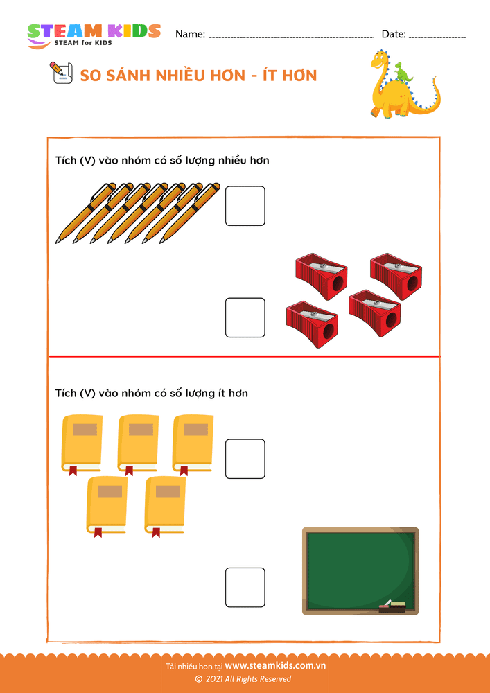 Bài tập Toán tư duy - So sánh Nhiều - Ít - B38