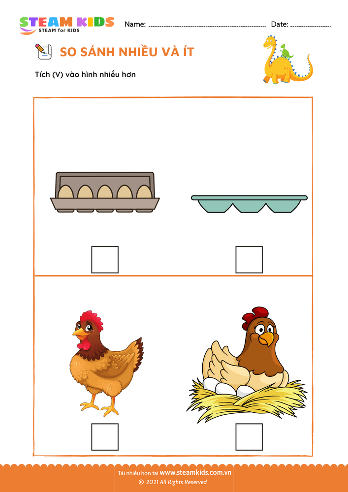 Bài tập Toán tư duy - So sánh Nhiều - Ít - B29