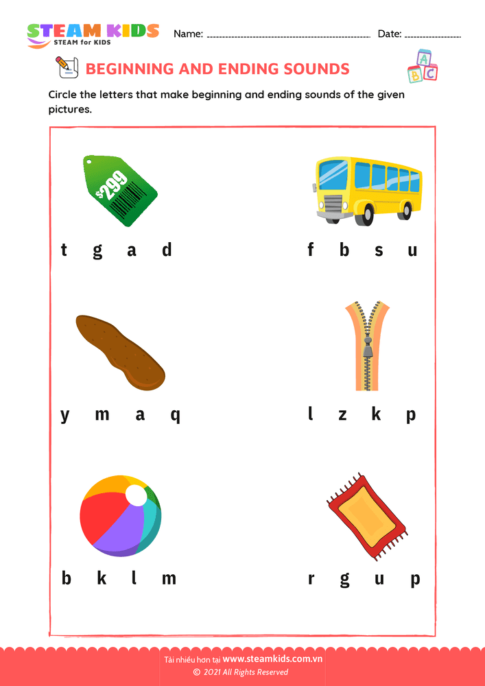 Beginning & Ending Sounds - B11