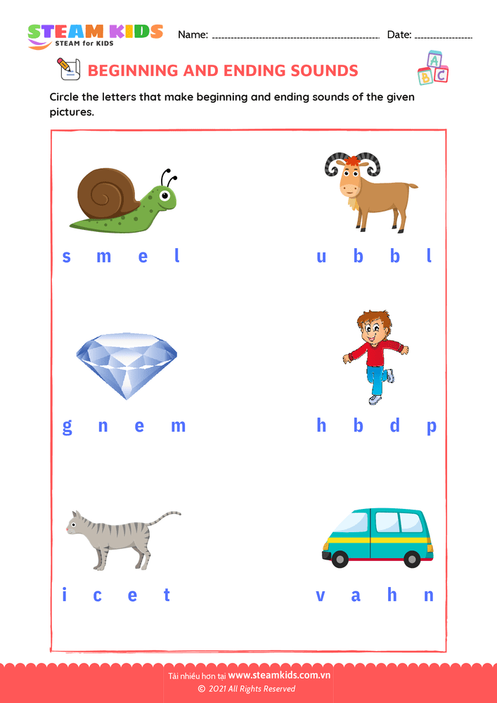 Beginning & Ending Sounds - B11