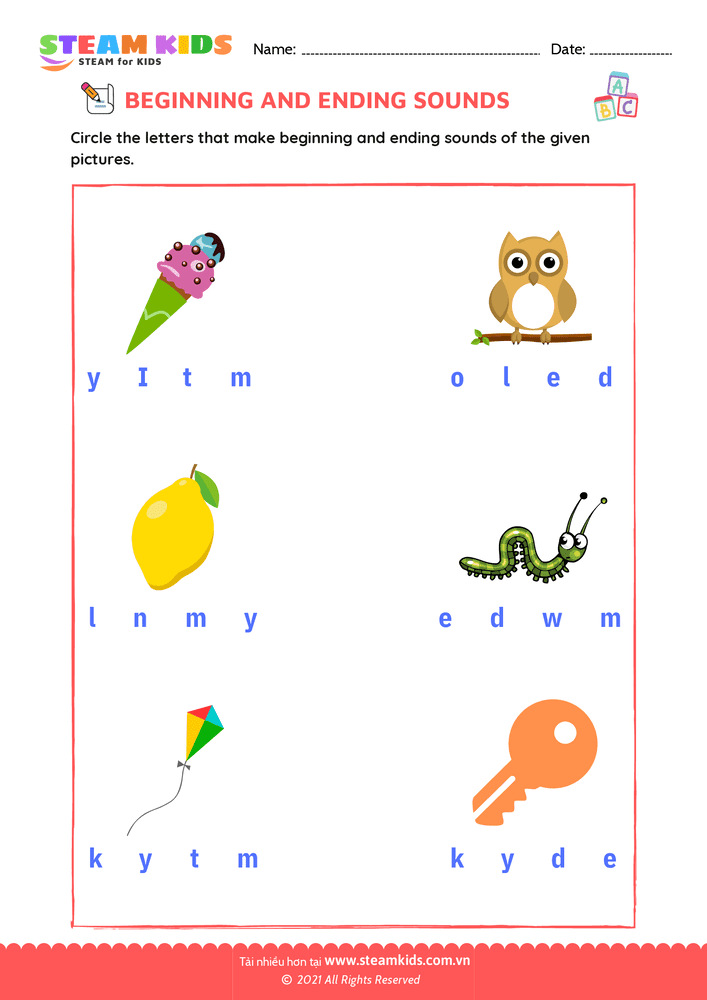 Beginning & Ending Sounds - B11